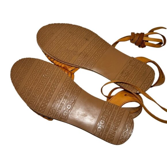 New Rodeo Durango Woven Leather Huarache Sandals Fit Women's 10 Made in Mexico - Picture 4 of 4